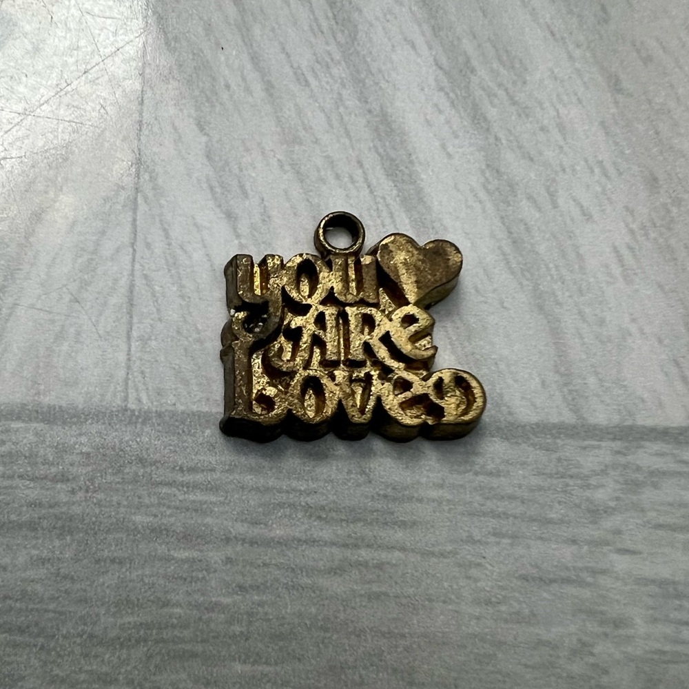 Vintage You Are Loved Charm Gold Goldtone 
🩷🩷🩷